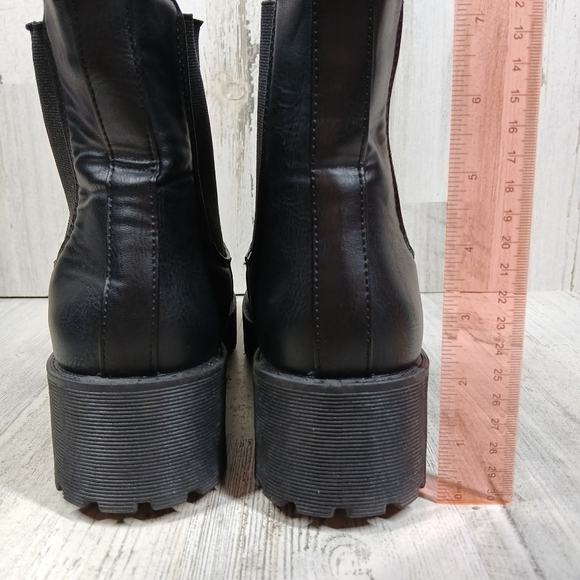Dirty Laundry Black Ankle Boots with Chunky Sole and Elastic Side Panels #1419 - Picture 8 of 12